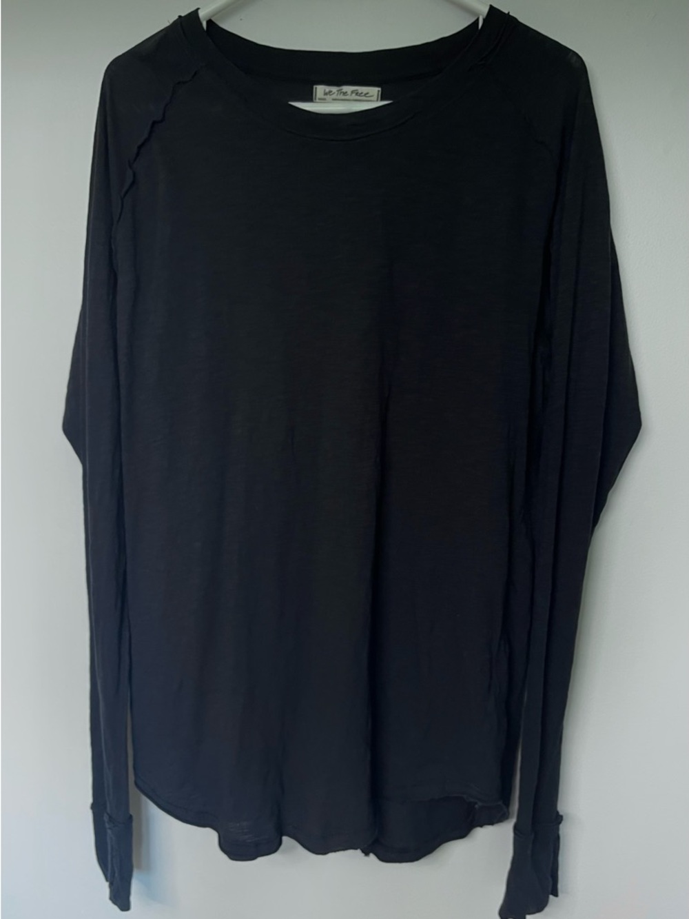We The Free Black Slouchy Batwing Tunic Long-Sleeve Top